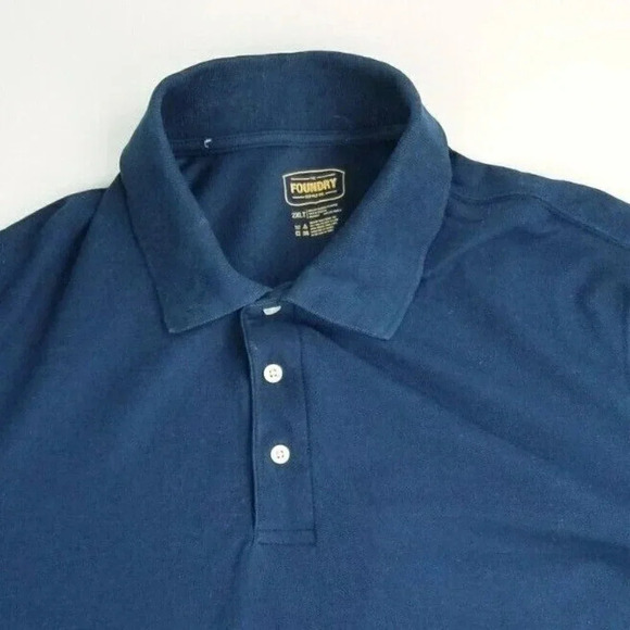 The Foundry Size 2XLT Men's Navy Blue Short Sleeve Polo Shirt - Picture 5 of 5